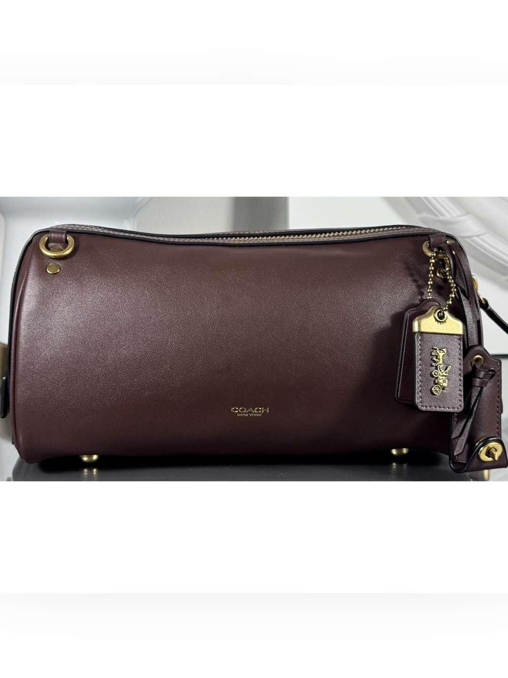 COACH Rogue Leather Shoulder Bag, MAPLE